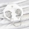 Bouquet Bouqtique Pirinç Gümüş Renk Yıldız Model Zincir Bağlantılı Ear Cuff Küpe Seti BQT35BKP11539