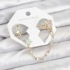 Bouquet Bouqtique Yıldız Model Pirinç Gold Renk Zincir Bağlantılı Ear Cuff Küpe Seti BQT35BKP11545