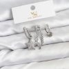 Bouquet Bouqtique Pirinç Gümüş Renk Zirkon Taşlı Yıldız Vintage Model YSX Trio Küpe Seti BQT35BKP11563