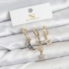 Bouquet Bouqtique Pirinç Gold Renk Zirkon Taşlı Ay ve Yıldız Model YSX Trio Küpe Seti BQT35BKP11574