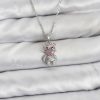 Bouquet Bouqtique 316L Çelik Zincir Gümüş Renk Teddy Bear Model Zirkon Taşlı Kadın Kolye BQT35BKO10853