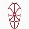 Bordo Body Harness Deri Yüksek Yaka O-Halkalı Vücut Aksesuarı - APFT243