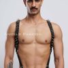 Çivi Detaylı Erkek Göğüs Harness, Erkek Clubwear, Deri Erkek Harness - APFTM203