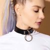 Halka Detaylı Deri Choker, Deri Tasma, Halkalı Tasma - APFT971