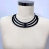 Halka Detraylı Şık Deri Choker, Deri Kolye - APFT1413
