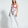 Kırmızı Body Harness Deri Metal Halka Detaylı - APFT316