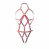 Kırmızı Body Harness Metal Halka Detaylı Çapraz Bantlı - APFT1082