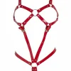 Kırmızı Body Harness Parlak Suni Deri Ayarlanabilir - APFT312