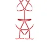Kırmızı Body Harness Saten Şeritli Metal Halka Detaylı - APFT1200