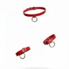 Kırmızı Choker Deri Halka Detaylı Boyunluk - APFT239