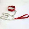 Kırmızı Choker Deri Zincir Detaylı Boyun Aksesuarı - APFT248