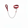 Kırmızı Choker Suni Deri Kalın Zincir Detaylı Kolye - APFT246