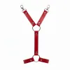 Kırmızı Jartiyer Harness Deri Metal Halkalı Vücut Aksesuarı - APFT962