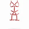 Kırmızı Jartiyer Harness Tam Beden Deri Metal Halka Detaylı - APFT750