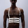 Bouquet Boutique Reflektörlü (Karanlıkta Parlayan) Erkek Göğüs Harness, Parti Aksesuar, Clubwear