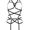 Siyah Body Harness Ayarlanabilir Çapraz Bantlı Vücut Aksesuarı - APFT348