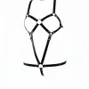 Siyah Body Harness Choker Yaka O Halka Detaylı - APFT312