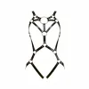 Siyah Body Harness Deri Halka Detaylı Vücut Aksesuarı - APFT706