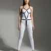 Siyah Body Harness Suni Deri Metal Halka Detaylı - APFT240