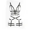 Siyah Body Harness Suni Deri Metal Halka Detaylı - APFT820
