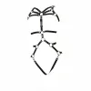 Siyah Body Harness Suni Deri Metal Halka Detaylı Ayarlanabilir - APFT453