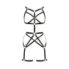 Siyah Body Harness Suni Deri Tam Vücut Çapraz Bağlamalı - APFT894