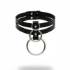 Siyah Choker Çift Bant Suni Deri Tokalı - APFT223