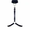 Siyah Choker Deri O Halka Detaylı Vücut Harness - APFT420
