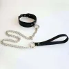 Siyah Choker Deri Zincir Bağlantılı Halka Detaylı - APFT248