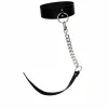 Siyah Choker Kalın Deri Zincir Detaylı - APFT282