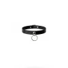 Siyah Choker Metal Halka Detaylı Deri Kolye - APFT519
