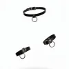 Siyah Choker O Halka Detaylı Deri Kolye - APFT239