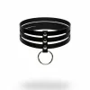 Siyah Choker Üç Katmanlı Metal Halka Detaylı - APFT777