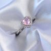 Bouquet Bouqtique Gümüş Renk Pembe Zirkon Taşlı Kalp Charm Model Pirinç Kadın Yüzük BQT35BYK2617
