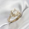 Bouquet Bouqtique Gold Renk Kare Baget Zirkon Taşlı Tek Taş Model Kadın Yüzük BQT35BYK3938