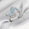 Bouquet Bouqtique Gümüş Renk Mavi Kelebek Model Zirkon Taşlı Kadın Yüzük BQT35BYK3945