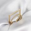 Bouquet Bouqtique Gold Renk Sedefli Zirkon Taşlı 2'li Kadın Yüzük BQT35BYK3955