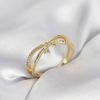 Bouquet Bouqtique Gold Renk Zirkon Taşlı Fiyonk Model Kadın Yüzük BQT35BYK4034
