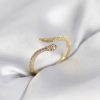 Bouquet Bouqtique Gold Renk Yılan Model Zirkon Taşlı Kadın Yüzük BQT35BYK4133