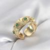 Bouquet Bouqtique Yeşil Zirkon Taşlı Gold Renk Vintage Kadın Yüzük BQT35BYK4084