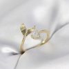 Bouquet Bouqtique Balık Kuyruğu Model Gold Renk Zirkon Taşlı Kadın Yüzük BQT35BYK4129