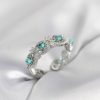 Bouquet Bouqtique Mavi Taşlı Gümüş Renk Vintage Kadın Yüzük BQT35BYK4140