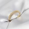 Bouquet Bouqtique Motif Desenli Gold Renk Zirkon Taşlı Kadın Yüzük BQT35BYK4151
