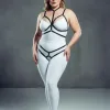 Büyük Beden Siyah Kadın Full Body Lastik Harness Takım Fantazi Aksesuar - APFT144