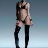 Fantazi Sütyen, Tanga, Zincirli Deri Harness Takımı - APFT1135