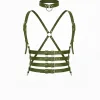 Haki Kadın Kemer Çoklu Tokalı Çapraz Vücut Harness - APFT609