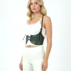 Haki Renk Kalın Kadın Kemeri, Deri Kemer Harness - APFT605