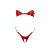 Kırmızı Harness Takım Deri Zincir Detaylı Tokalı Bralet - APFT1234