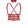 Kırmızı Kadın Kemer Çapraz Detaylı Çok Tokalı Harness - APFT609