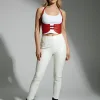 Kırmızı Renk Kalın Kadın Kemeri, Elbise Kemeri, Şık Deri Kemer, Deri Kemer Harness - APFT605